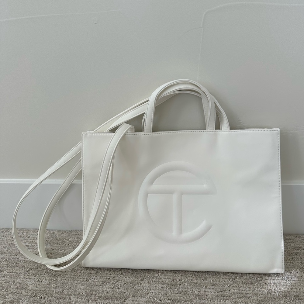 White Telfar Medium shopping bag
